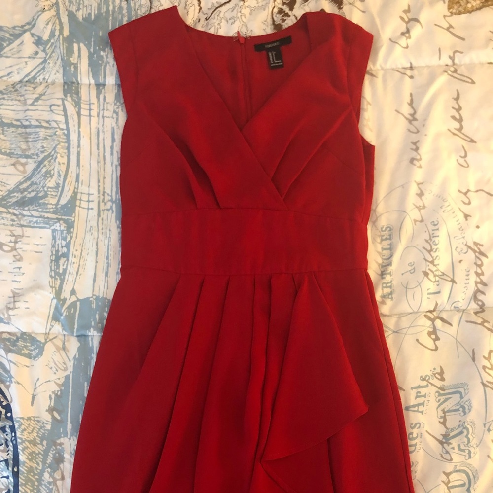 Short Red Ruffled Dress - Picture 2 of 4